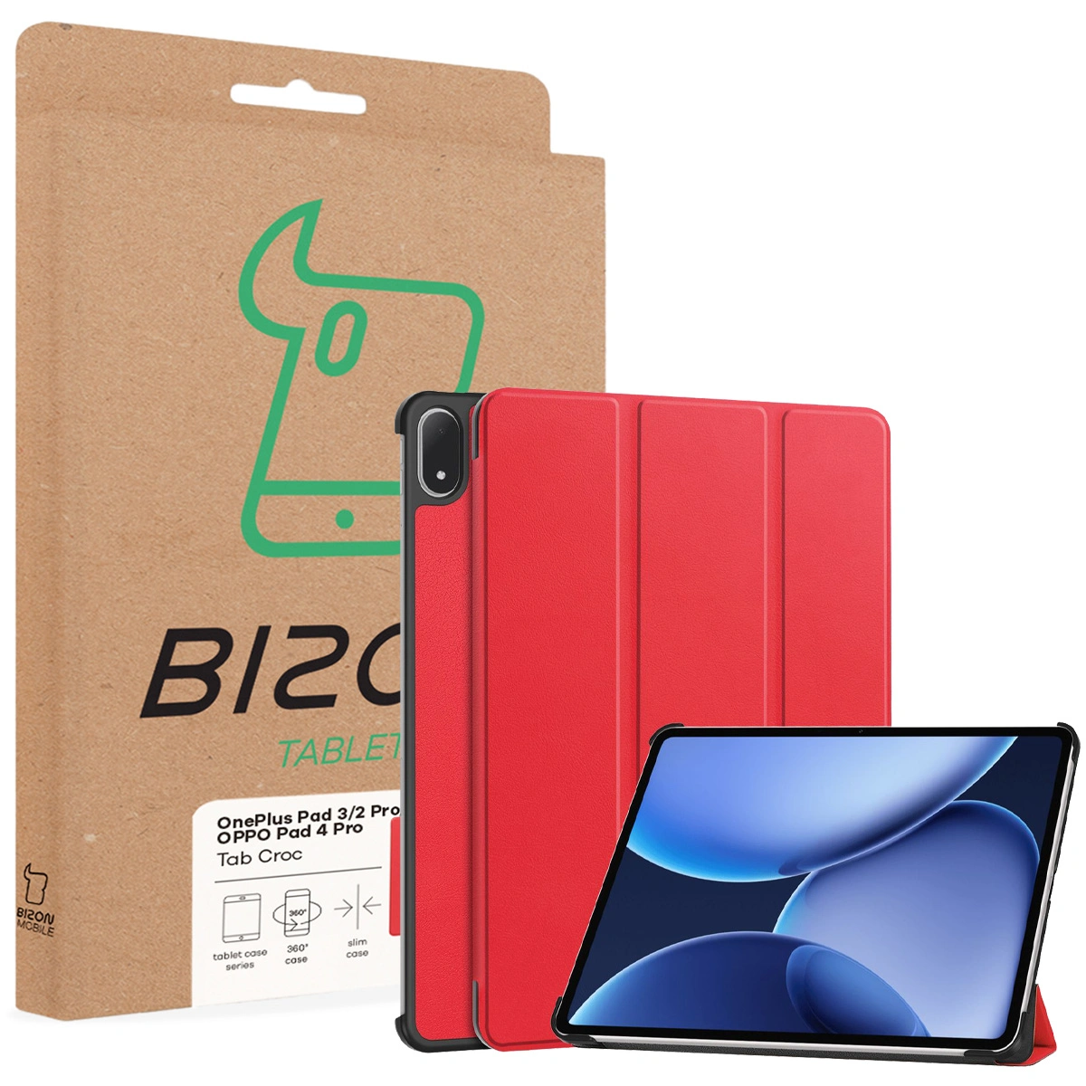 Przód pudełka Bizon Case z dedykowaną etykietą do OnePlus Pad 3 / OnePlus Pad 2 Pro / OPPO Pad 4 Pro